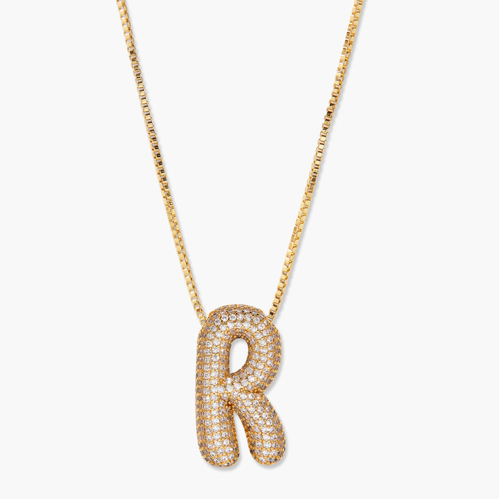 Elle Bubble Initial Pendant Necklace