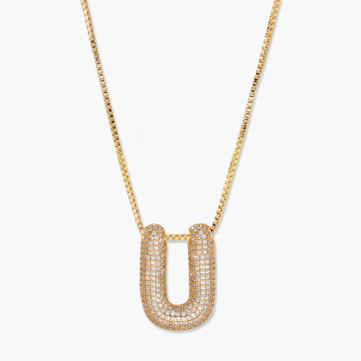 Elle Bubble Initial Pendant Necklace