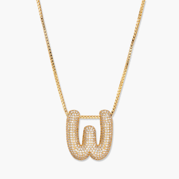 Elle Bubble Initial Pendant Necklace