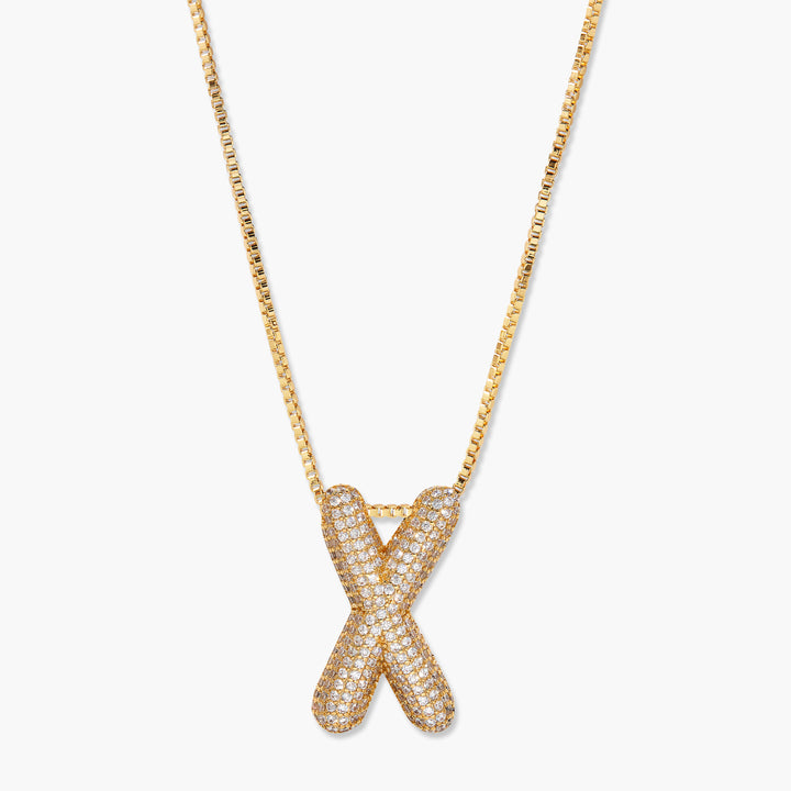 Elle Bubble Initial Pendant Necklace