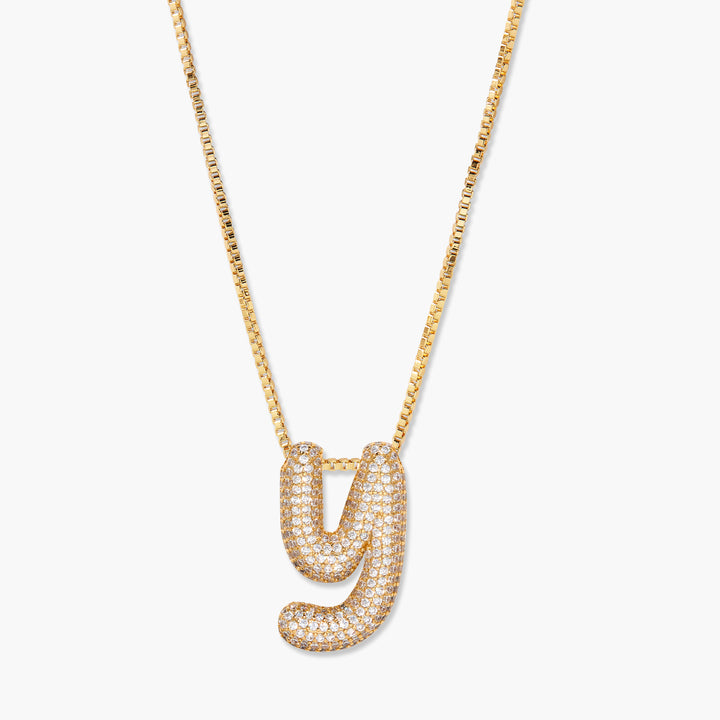 Elle Bubble Initial Pendant Necklace