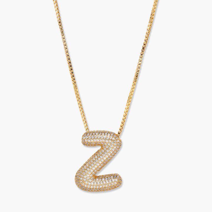 Elle Bubble Initial Pendant Necklace