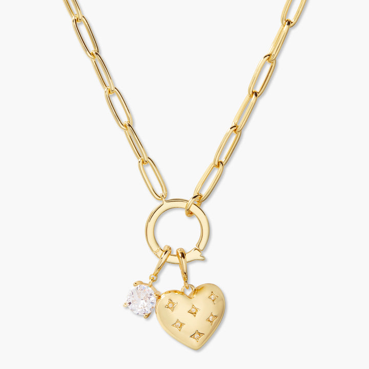 Lillian Birthstone Heart Charm Necklace