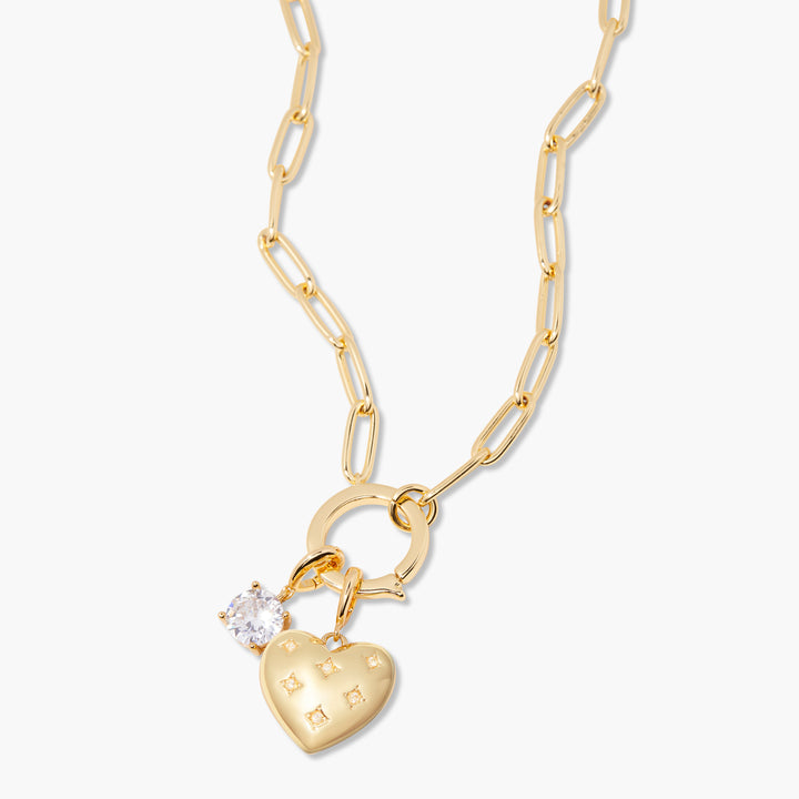 Lillian Birthstone Heart Charm Necklace