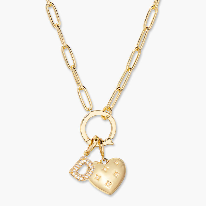 Lillian Initial Heart Charm Necklace