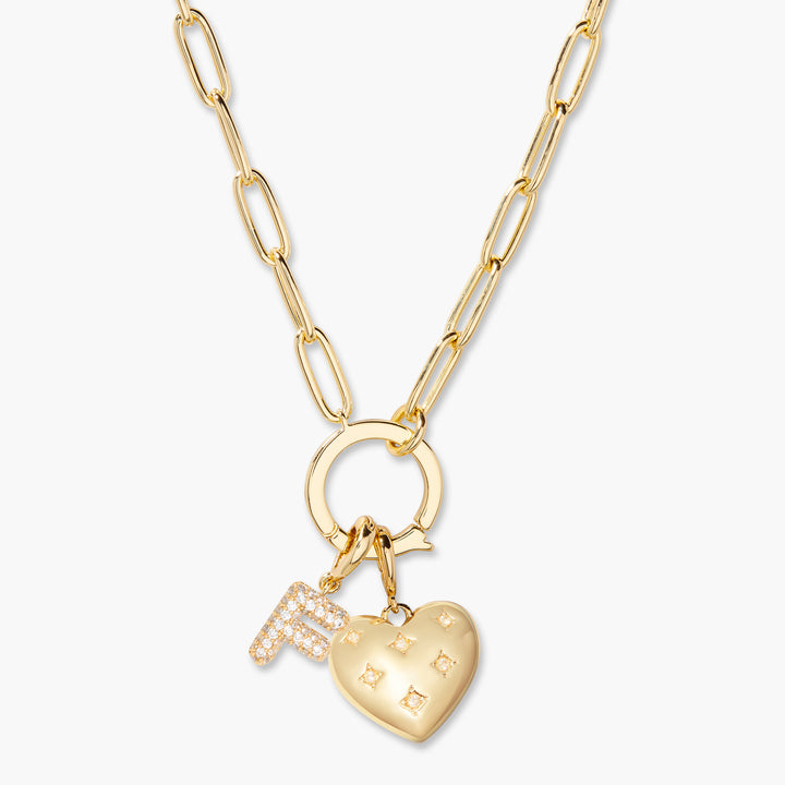 Lillian Initial Heart Charm Necklace