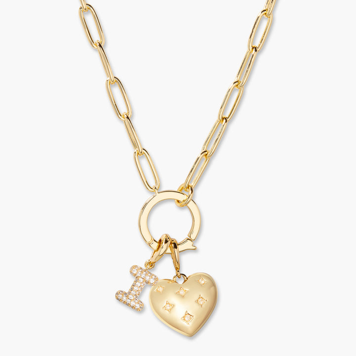 Lillian Initial Heart Charm Necklace