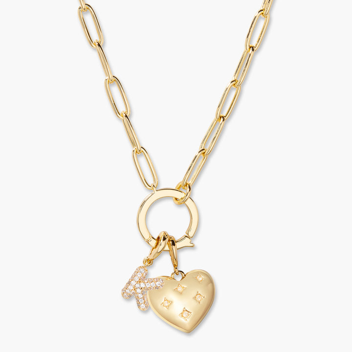 Lillian Initial Heart Charm Necklace