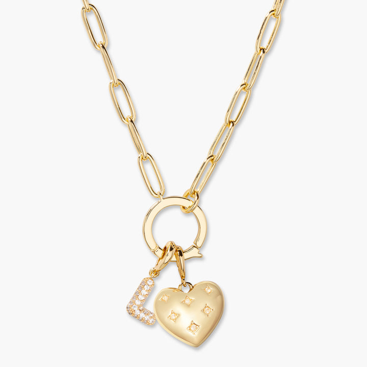 Lillian Initial Heart Charm Necklace