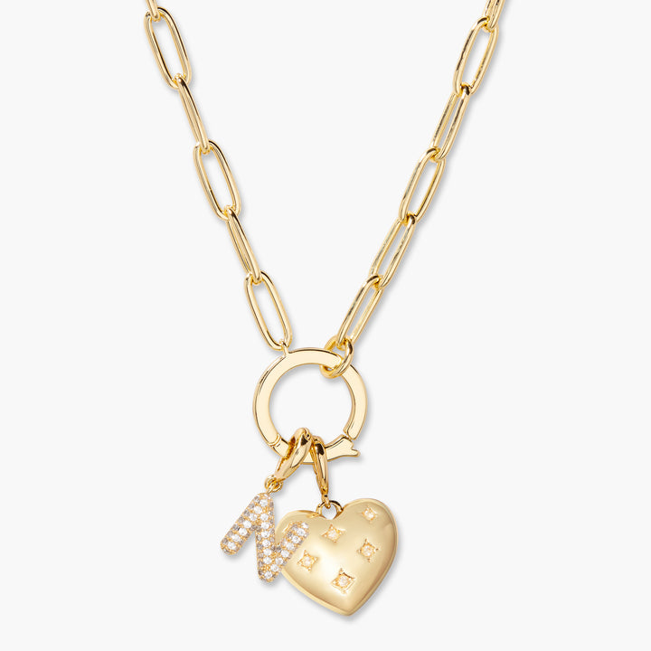 Lillian Initial Heart Charm Necklace