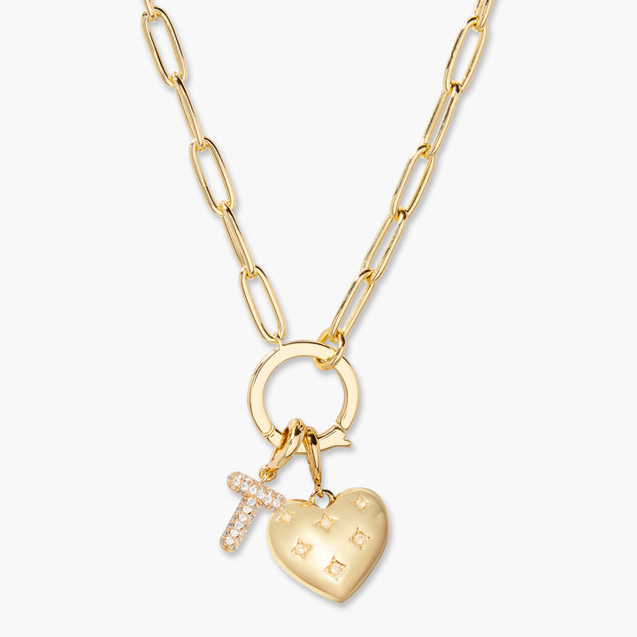 Lillian Initial Heart Charm Necklace