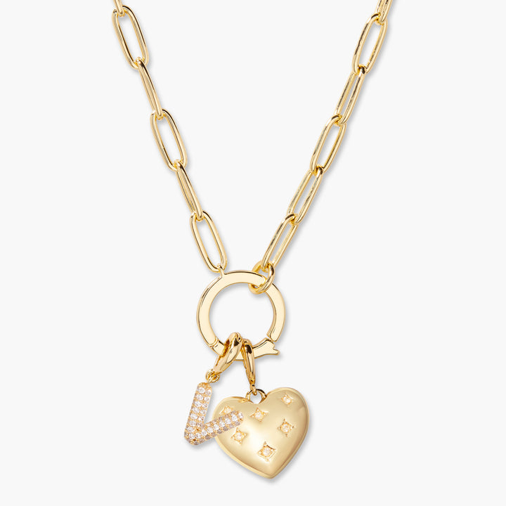 Lillian Initial Heart Charm Necklace