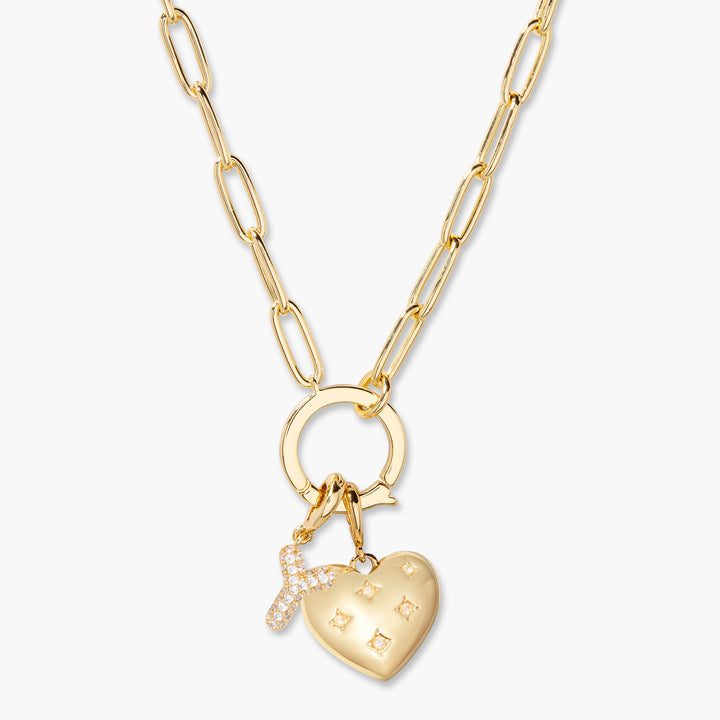 Lillian Initial Heart Charm Necklace