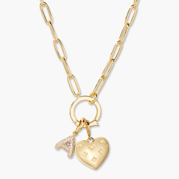 Lillian Initial Heart Charm Necklace