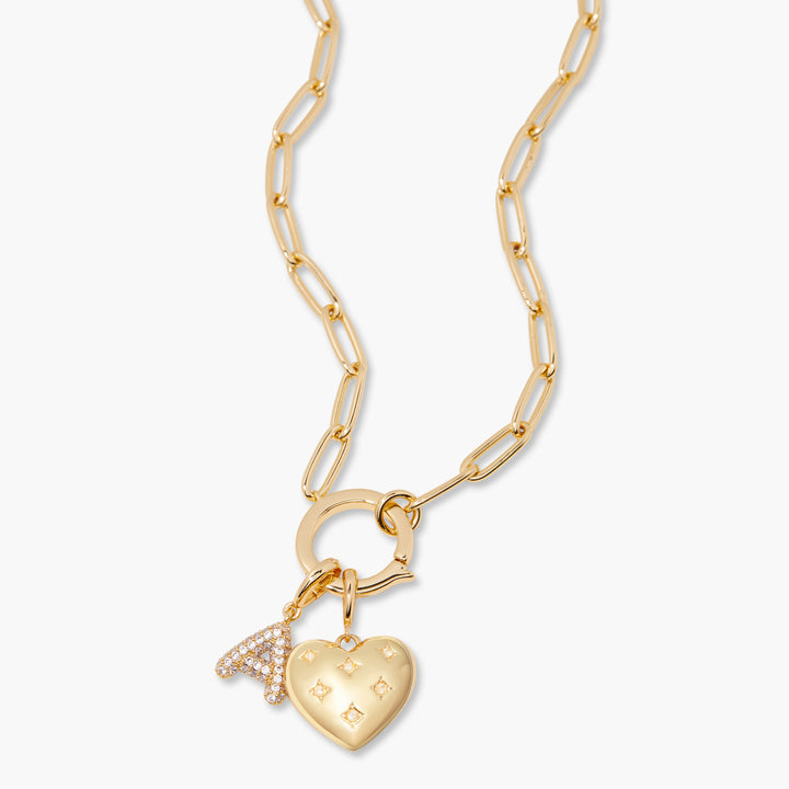 Lillian Initial Heart Charm Necklace