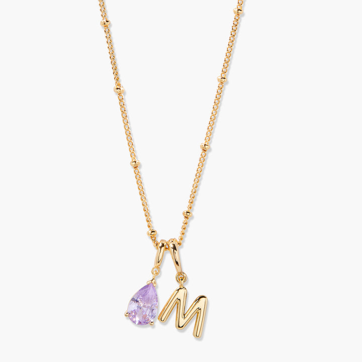 Melrose Birthstone Initial Necklace