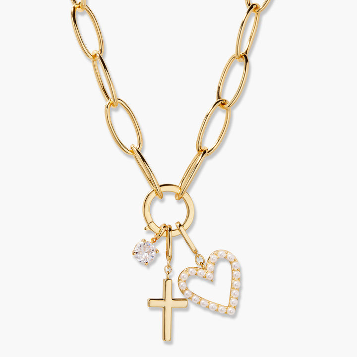 Cami Birthstone Cross Charm Necklace