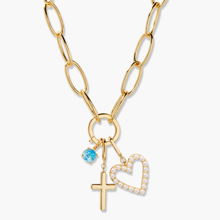 Cami Birthstone Cross Charm Necklace