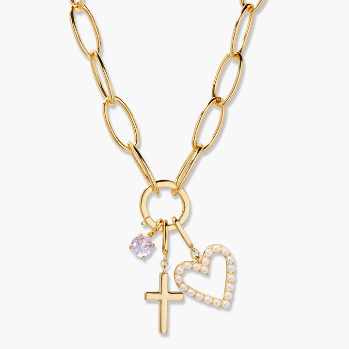 Cami Birthstone Cross Charm Necklace