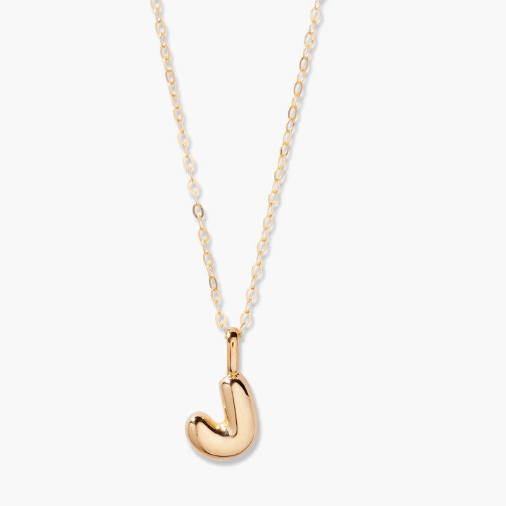 Darby 14K Gold Bubble Initial Pendant