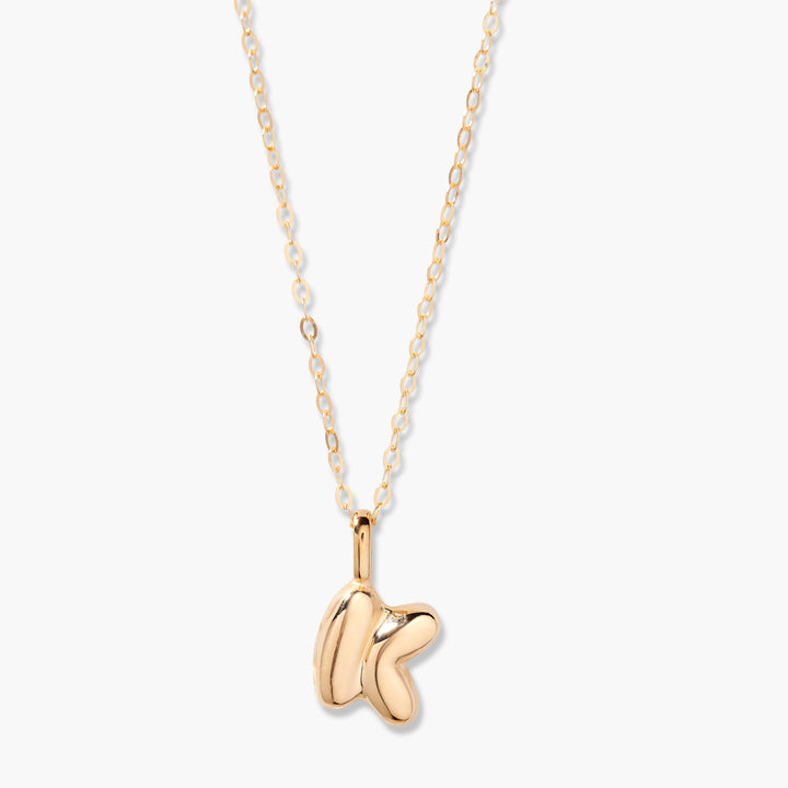 Darby 14K Gold Bubble Initial Pendant