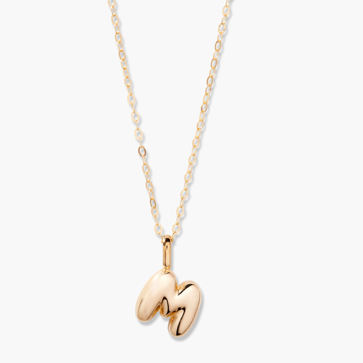 Darby 14K Gold Bubble Initial Pendant