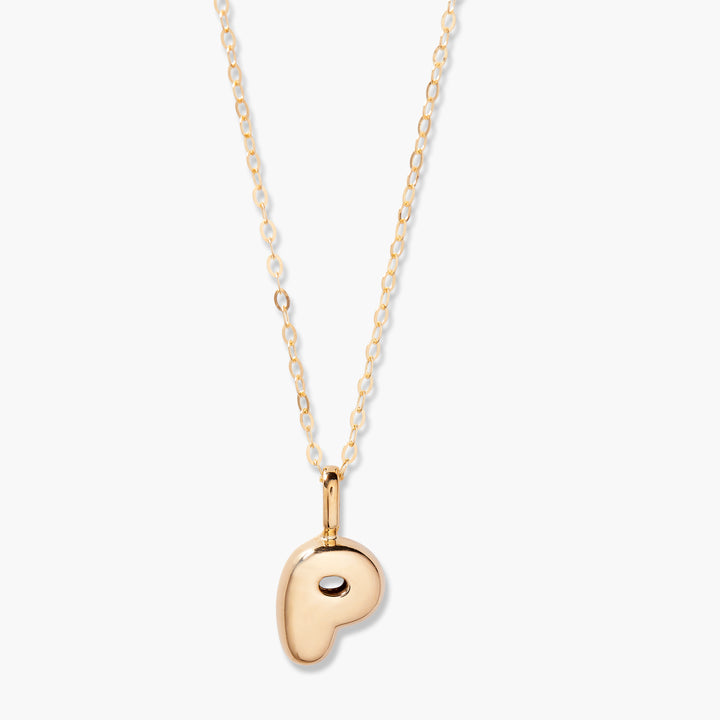 Darby 14K Gold Bubble Initial Pendant