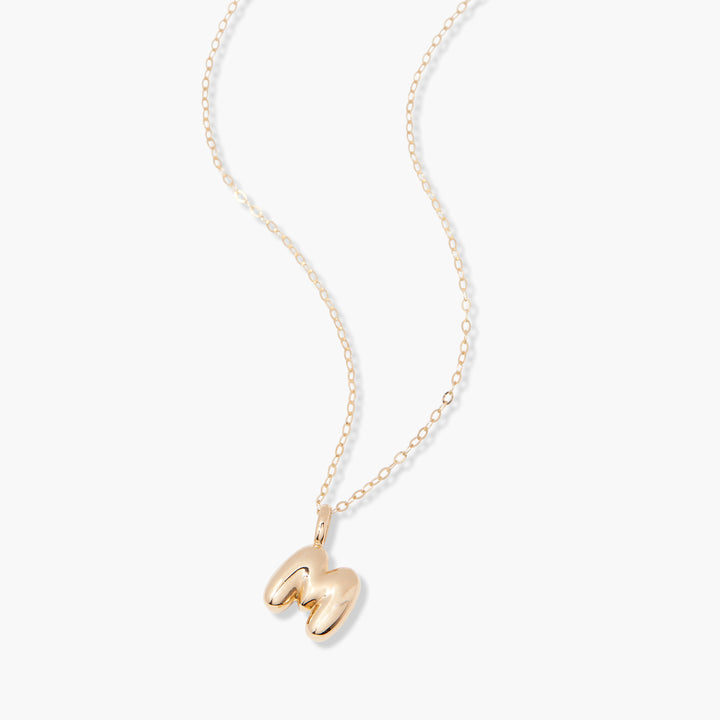 Darby 14K Gold Bubble Initial Pendant