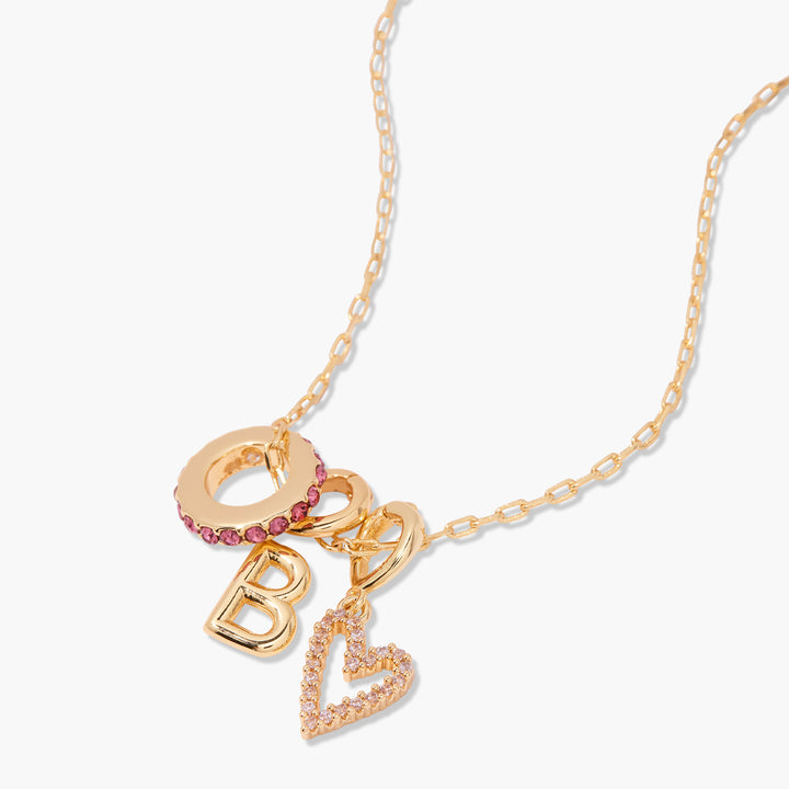 Kate Birthstone Initial Mini Heart Necklace