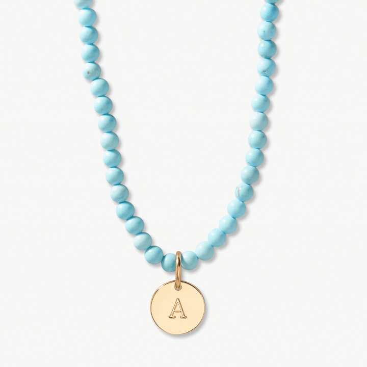 Madeline Turquoise Initial Necklace