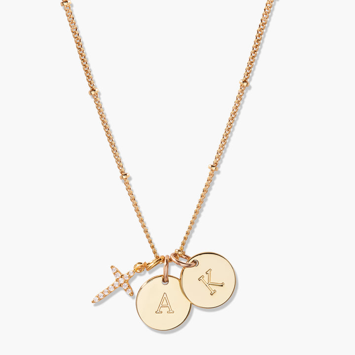 Josephine Two Initial Cross Pendant