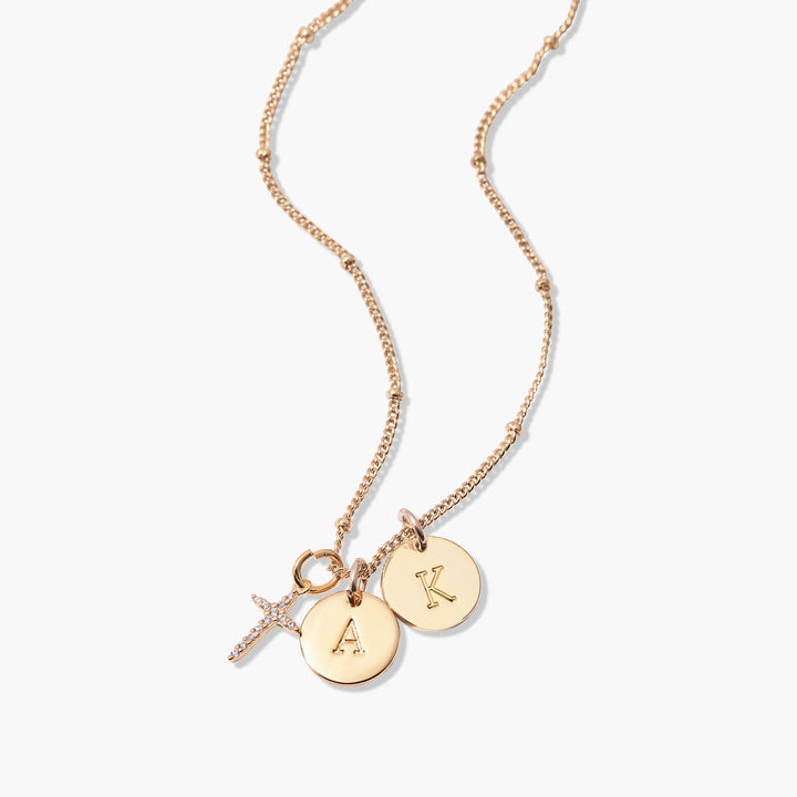 Josephine Two Initial Cross Pendant