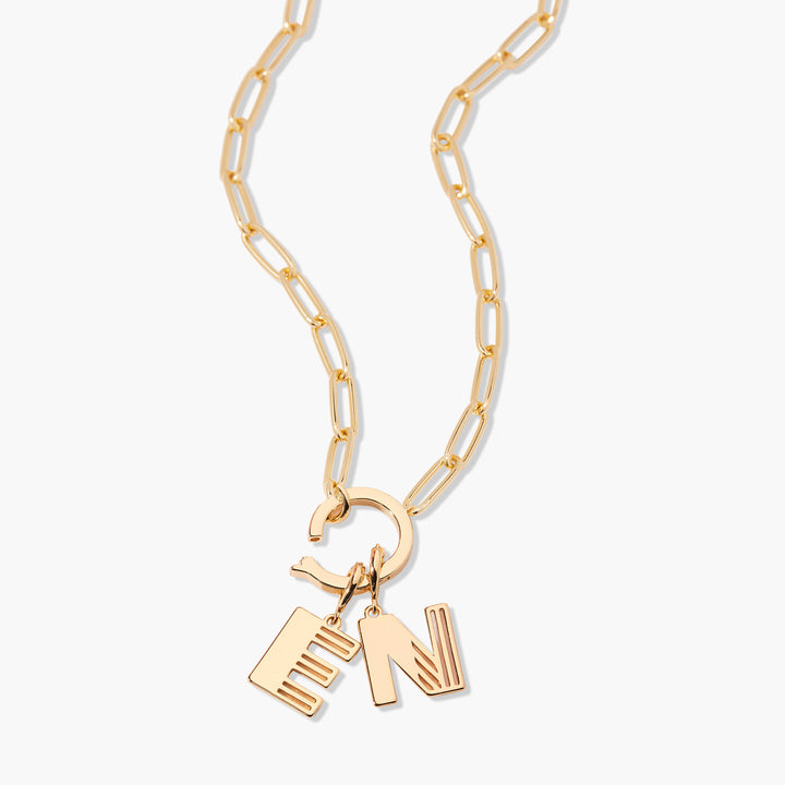 Gold necklace with &