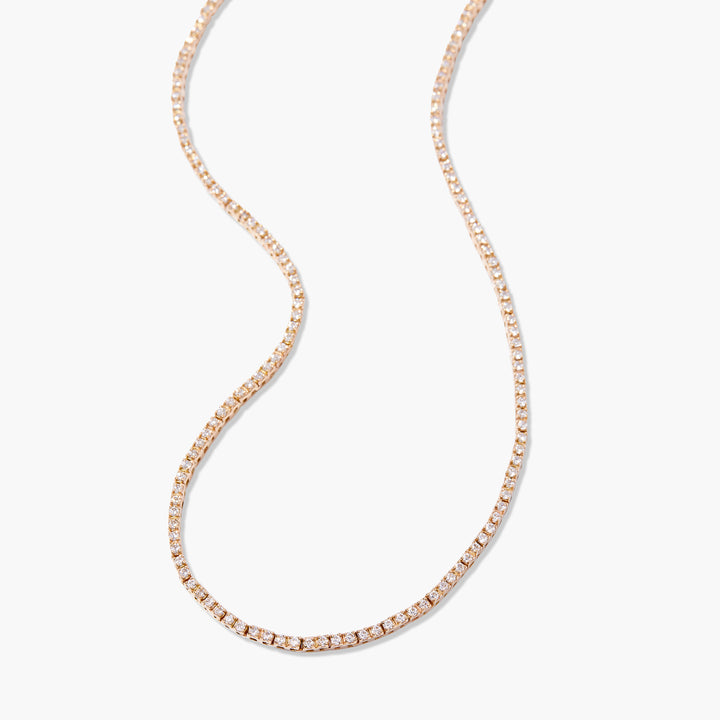 Vivian 14K Gold Diamond Tennis Necklace