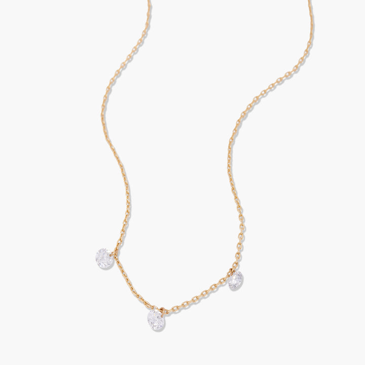 Layla 14K Gold Three Diamond Necklace