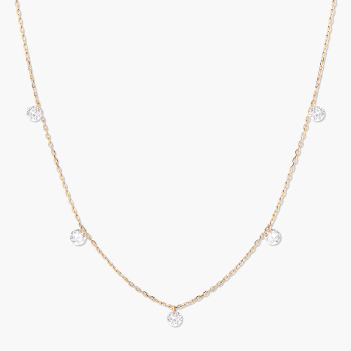 Layla 14K Gold Five Diamond Necklace