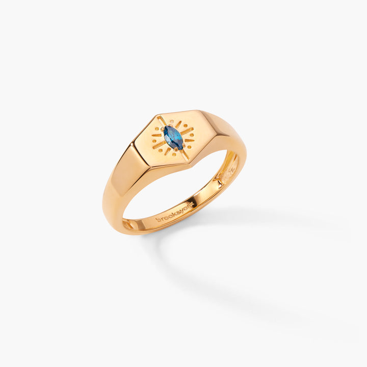 Quincy Birthstone Signet Ring