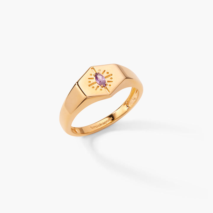 Quincy Birthstone Signet Ring