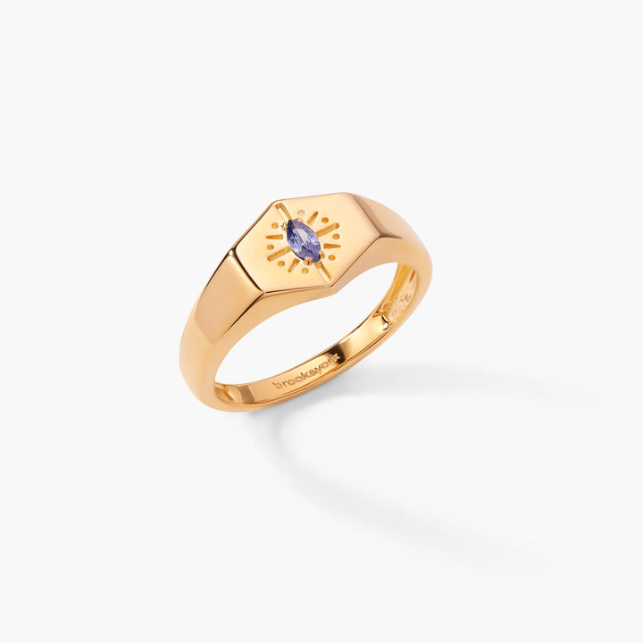 Quincy Birthstone Signet Ring