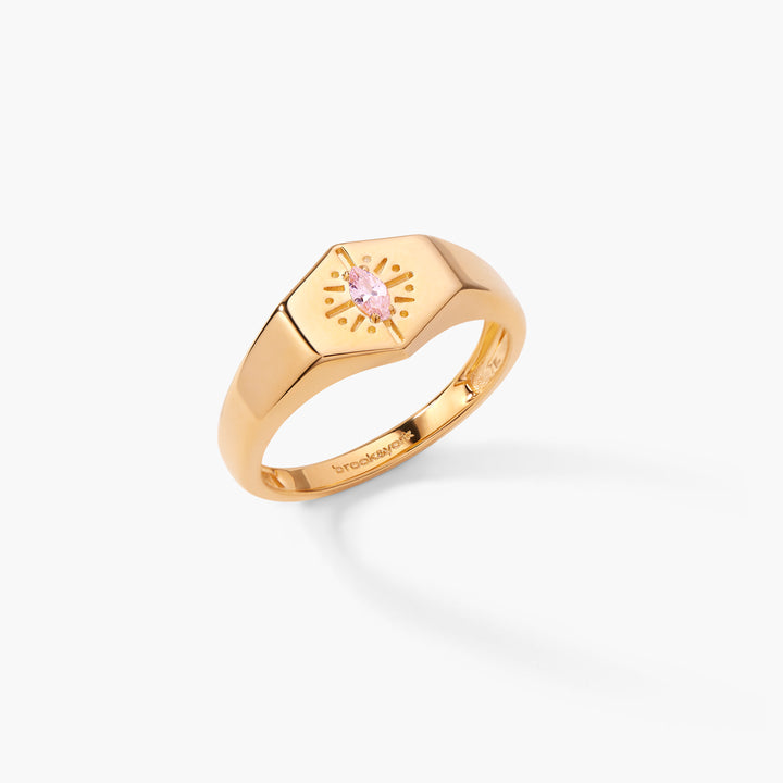 Quincy Birthstone Signet Ring