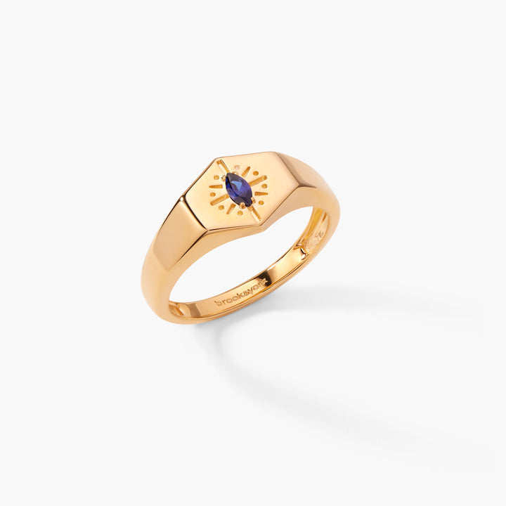 Quincy Birthstone Signet Ring