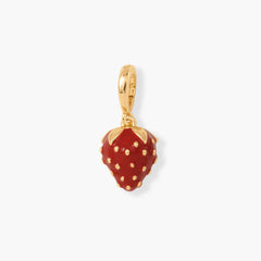 seeded strawberry fruit charm Strawberry Charm for Charm Bracelet or Necklace - Gold Shoe Charms - Brook and York Jewelry