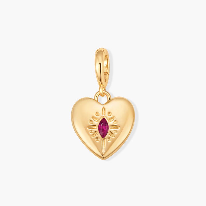 Effie Vintage Birthstone Heart Charm