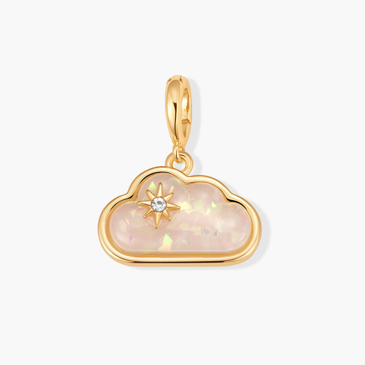 Gold-tone Poppy Cloud Charm with an iridescent opal-style cloud shape and a starburst accent set with a crystal center.