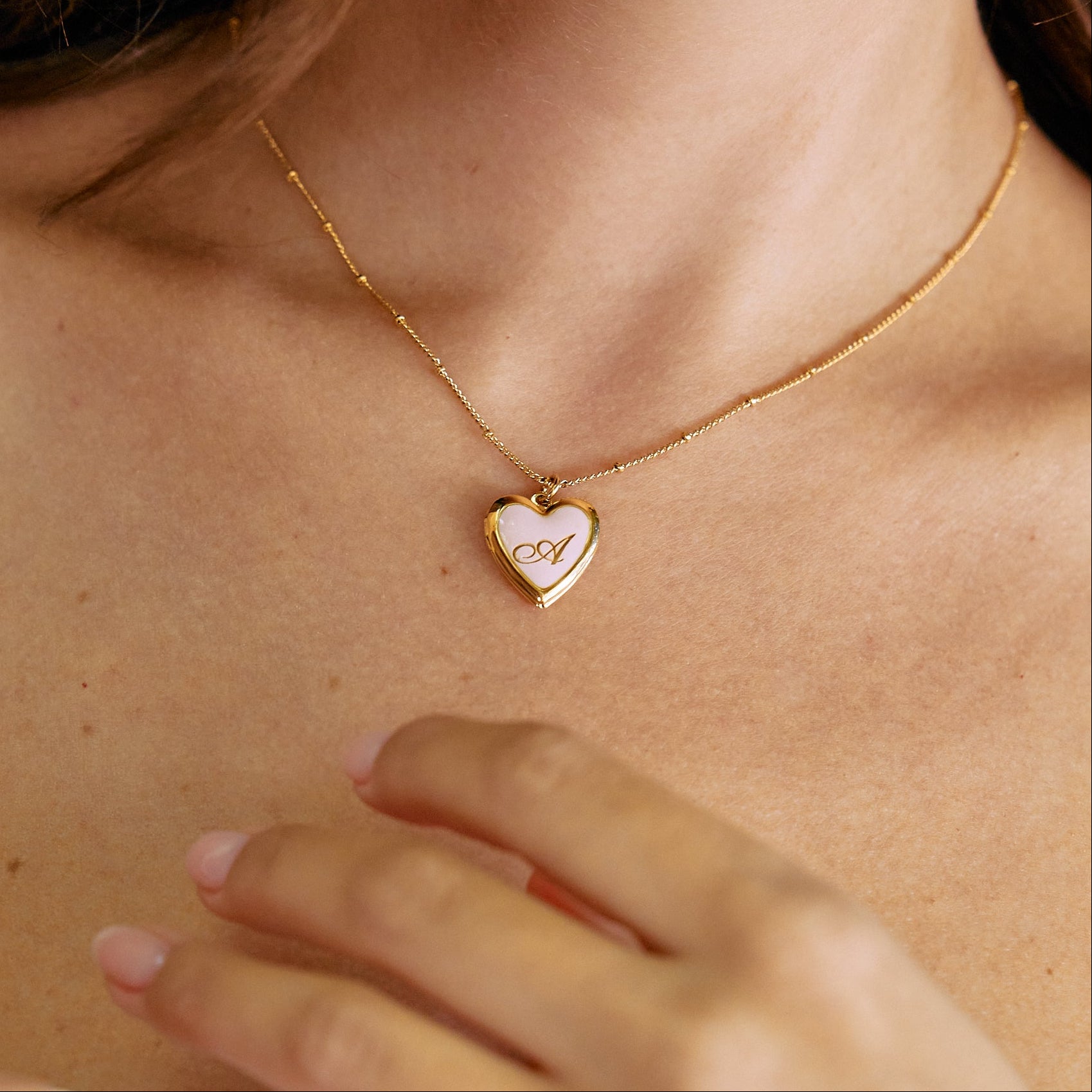 Isla Heart Enamel Locket – Brook & York