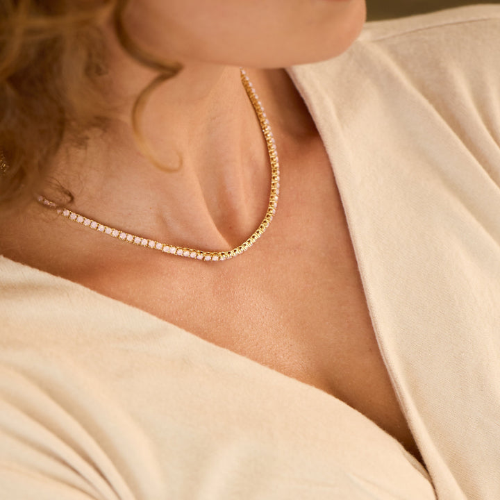 Isabella Opal Blush Tennis Necklace