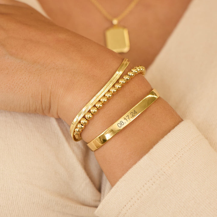 Date Cuff Bracelet Stack Set