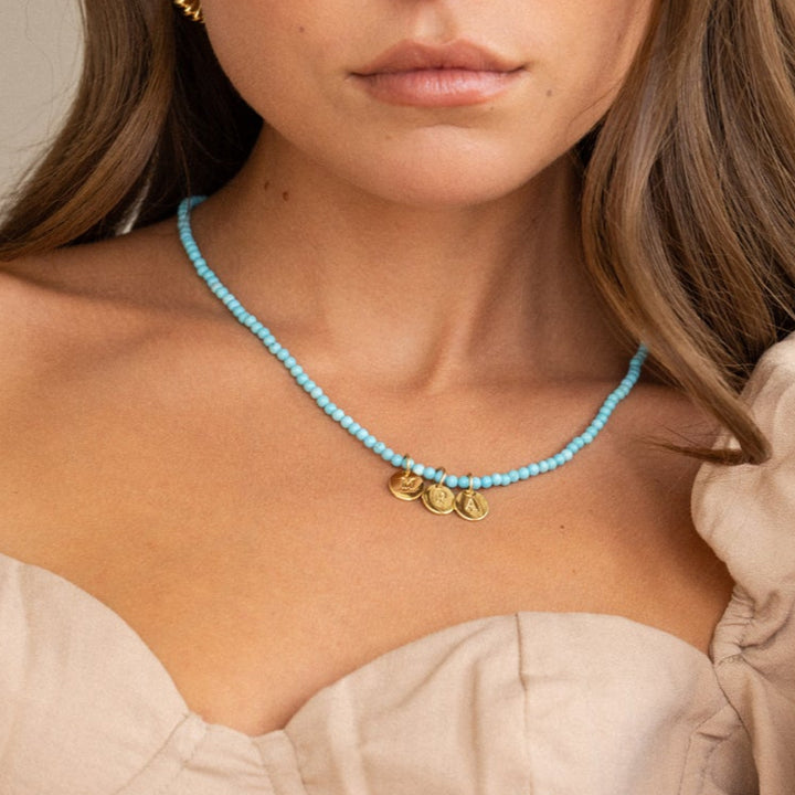 Madeline Turquoise Initial Necklace