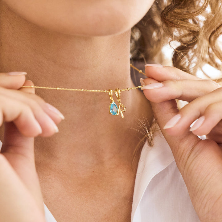 Melrose Birthstone Initial Necklace