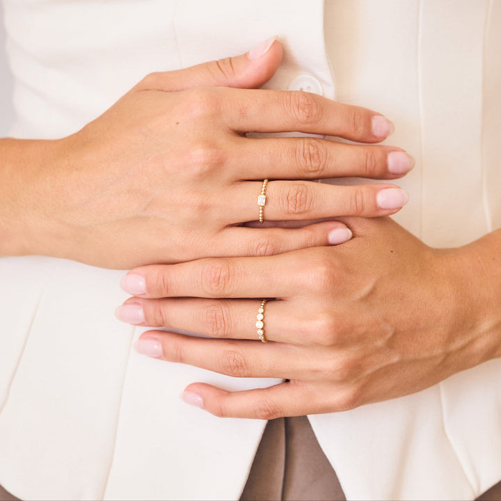 Lumi 14K Gold Five Diamond Ring